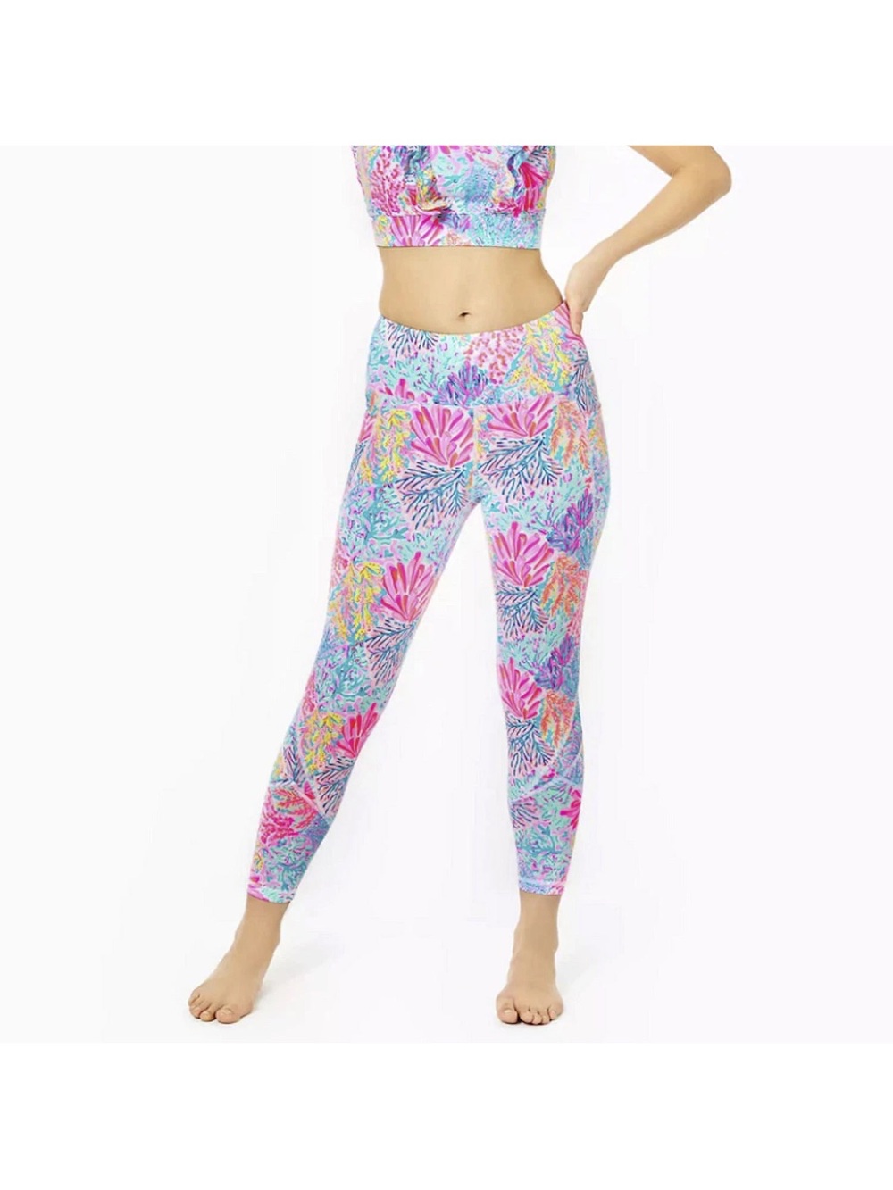 New Lilly Pulitzer Luxletic Leggings Multi Splashdance size large NWT